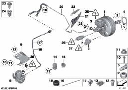 หม้อลมเบรกที่มีปั๊มแรงดัน diagram for BMW X6 E72 Hybrid Hybrid X6