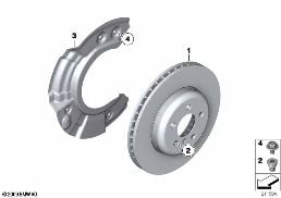 FRONT BRAKE / BRAKE DISC diagram for BMW 3 Series E93 LCI 330d