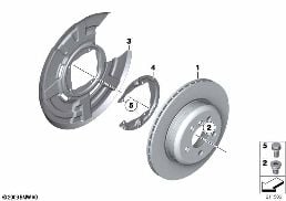 REAR WHEEL BRAKE / BRAKE DISC diagram for BMW 5 Series F07 GT 530d 155kW