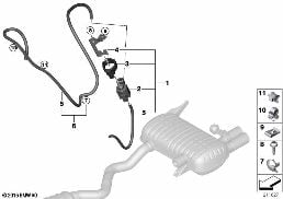 VACUUM CONTROL, EXHAUST FLAP diagram for BMW 3 Series E93 330i