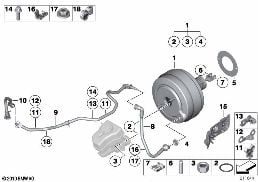 POWER BRAKE UNIT DEPRESSION diagram for BMW 3 Series E93 LCI 330d