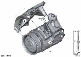AIR-CONDITIONER COMPRESSOR/MOUNTING PART diagram for BMW Z4 E89 35is