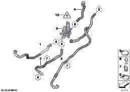 INDEPENDENT HEATING WATER VALVES diagram for BMW 3 Series E90 LCI 318d
