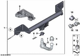 TOWING HITCH, DETACHABLE diagram for BMW X1 E84 28iX