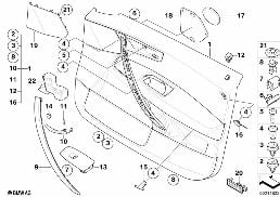Tapic. drzwi przednia/ Boczna pod. pow. diagram for BMW X3 E83 LCI 2.0d