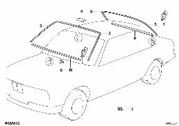 Verglasung Anbauteile diagram for BMW 7 Series E32 750iL