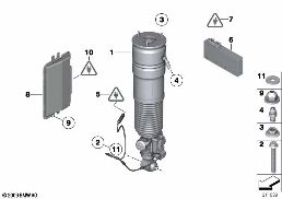 AIR SPRING STRUT, REAR/CONTROL UNITS diagram for BMW Rolls-Royce Dawn RR6 Dawn