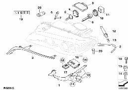 SINGLE COMPONENTS F HEADLIGHT XENON/ALC diagram for BMW 3 Series E46 325Ci