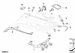 SINGLE COMPONENTS FOR HEADLIGHT diagram for BMW 3 Series E46 325Ci
