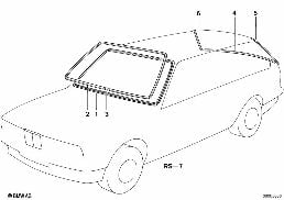 Ruiten aanbouwdelen diagram for BMW 3 Series E30 324td