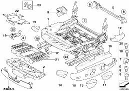 FRONT SEAT RAIL MECHANICAL/SINGLE PARTS diagram for BMW 3 Series E90 LCI 335i