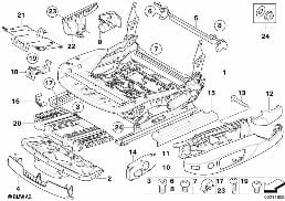FRONT SEAT RAIL ELECTRICAL/SINGLE PARTS diagram for BMW 3 Series E90 LCI 335i