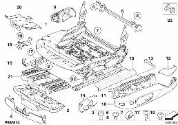 FRONT SEAT RAIL ELECTRICAL/SINGLE PARTS diagram for BMW 1 Series E88 120i