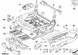 FRONT SEAT RAIL ELECTRICAL/SINGLE PARTS diagram for BMW 3 Series E92 LCI 328xi