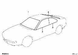 verglazing diagram for BMW 8 Series E31 850Ci