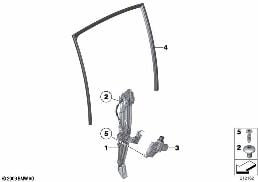 DOOR WINDOW LIFTING MECHANISM REAR