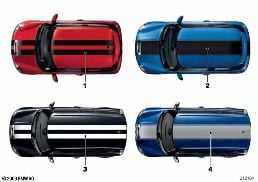 Viper and racing stripes diagram for BMW MINI R56 One