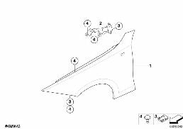 FRONT SIDE PANEL diagram for BMW 3 Series E90 LCI 318d