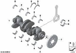 CRANKSHAFT WITH BEARING SHELLS