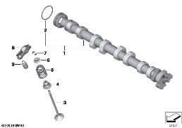 VALVE TIMING GEAR, CAMSHAFT, OUTLET diagram for BMW MINI Cabrio R57 LCI Cooper