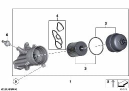 LUBRICATION SYSTEM-OIL FILTER diagram for BMW MINI Cabrio R57 LCI Cooper