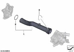 COOLING SYSTEM PIPE diagram for BMW MINI Cabrio R57 LCI Cooper