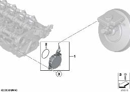 VACUUM PUMP WITH TUBES diagram for BMW MINI Cabrio R57 LCI Cooper