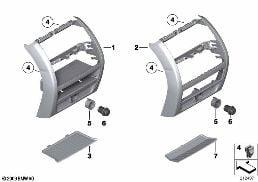 MOUNTING PARTS, CENTER CONSOLE, REAR diagram for BMW 5 Series F11 550i