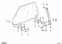 SUPPORT WINDOW RAIL diagram for BMW 6 Series E24 633CSi