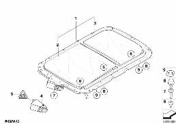Techo panorámico de cristal diagram for BMW MINI R56 One