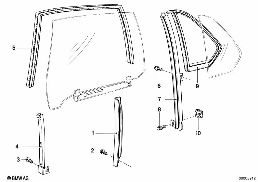 FRONT WINDOW GUIDE diagram for BMW 7 Series E23 733i
