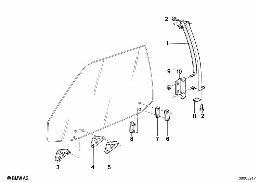 FRONT WINDOW GUIDE diagram for BMW 6 Series E24 633CSi