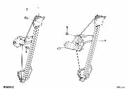 DOOR WINDOW LIFTING MECHANISM REAR