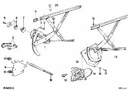 DOOR WINDOW LIFTING MECHANISM FRONT diagram for BMW 5 Series E28 M535i