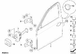FRONT DOOR-HINGE/DOOR BRAKE diagram for BMW 5 Series E60 525i