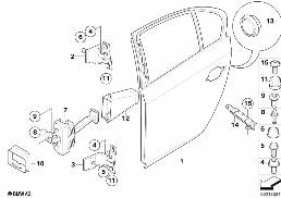 REAR DOOR - HINGE/DOOR BRAKE diagram for BMW 5 Series E60 525i