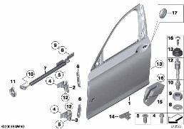 FRONT DOOR-HINGE/DOOR BRAKE diagram for BMW 7 Series F01 LCI 740i