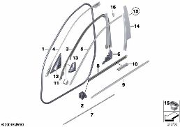 TRIM AND SEALS FOR DOOR, FRONT