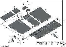 Siktskydd bagageutrymme diagram for BMW 5 Series F07 GT 530d