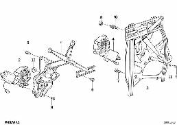 Deurvenstermechanisme voor diagram for BMW 3 Series E30 320i
