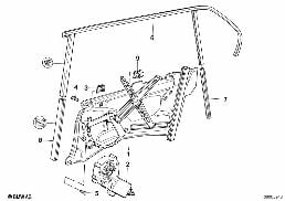 Türfenstermechanismus hinten diagram for BMW 7 Series E32 750iL