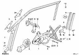 DOOR WINDOW LIFTING MECHANISM FRONT diagram for BMW 5 Series E34 M5 3.8
