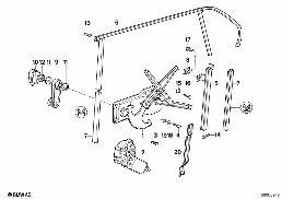 DOOR WINDOW LIFTING MECHANISM REAR diagram for BMW 5 Series E34 M5 3.8