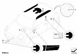 Nastro ornamentale diagram for BMW MINI R56 One