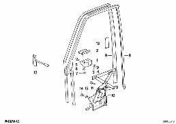 DOOR WINDOW LIFTING MECHANISM FRONT