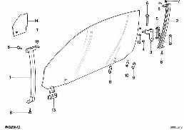 Deurvenstermechanisme voor diagram for BMW 8 Series E31 850Ci