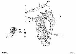 Deurvenstermechanisme achter diagram for BMW 8 Series E31 850Ci