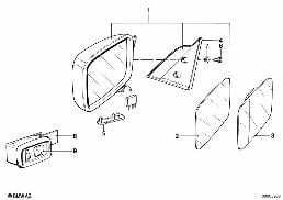 OUTSIDE MIRROR diagram for BMW 5 Series E28 M535i