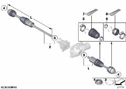 FINAL DRIVE(FRNT AXLE),OUTPUT SHAFT,4WHL diagram for BMW X5 F15 30dX
