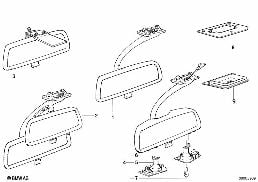 INTERIOR REAR-VIEW MIRROR diagram for BMW 3 Series E30 325i